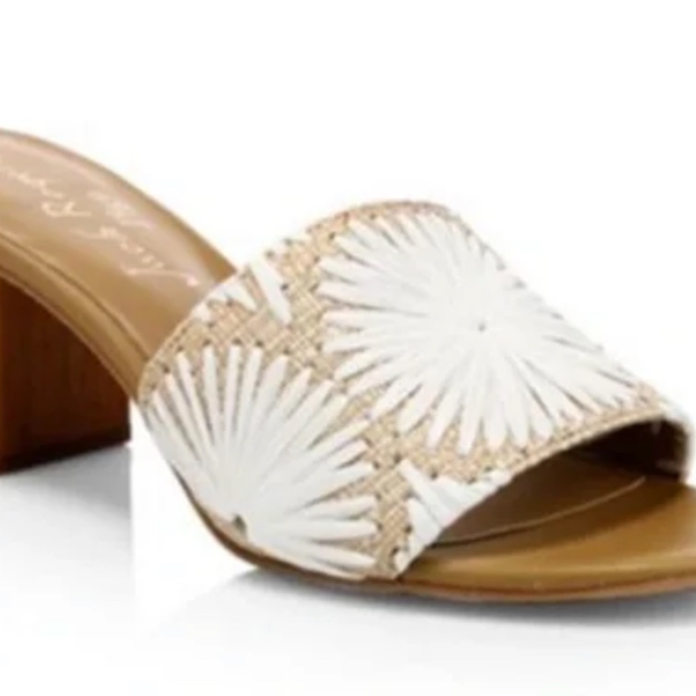 Raffia Embroidered Summer Mules Sandals Size 8 Jack Rogers